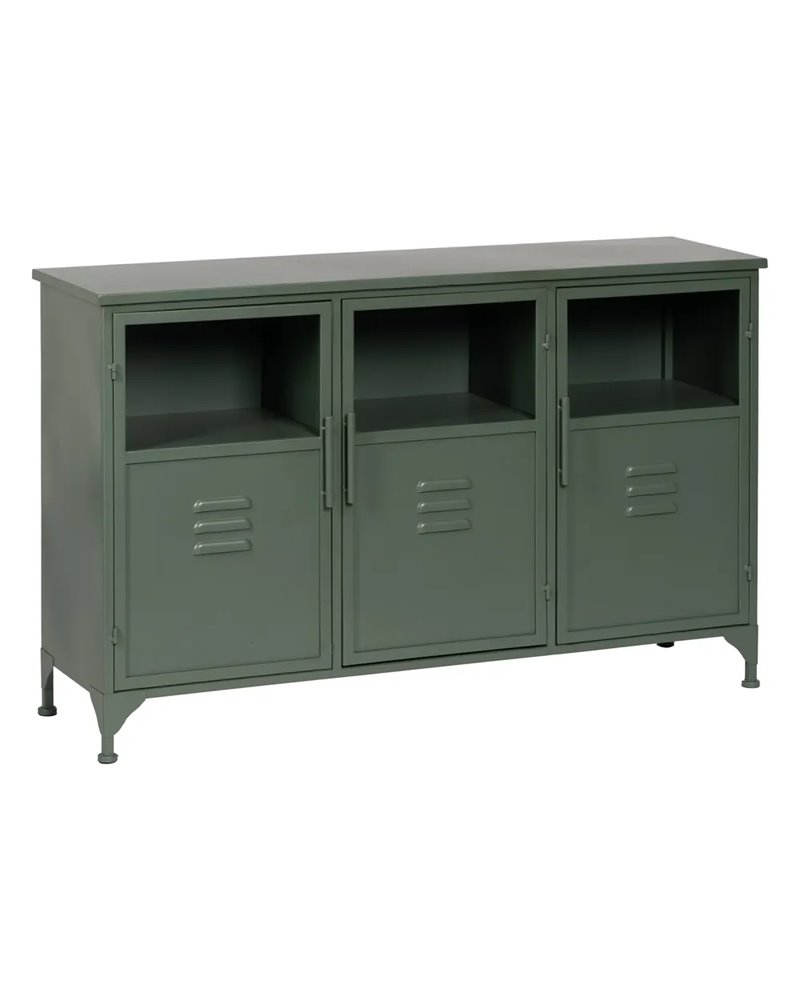 APARADOR VERDE MENTA METAL-CRISTAL 120 X 35 X 76 CM REF.-611362