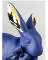 Conejito atento (azul-dorado)