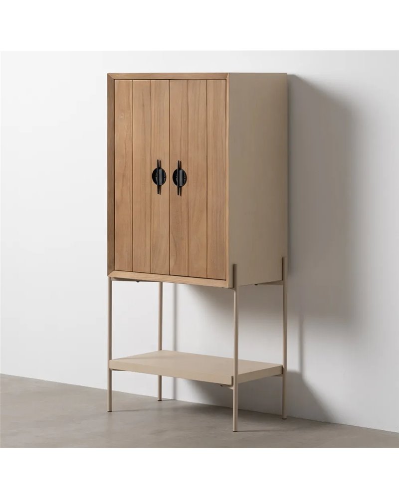 ARMARIO BLANCO-NATURAL MADERA-METAL 70 X 40 X 172 CM REF.-611314 ARMARIO BLANCO-NATURAL MADERA-METAL 70 X 40 X 172 CM REF.-611314