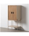 ARMARIO BLANCO-NATURAL MADERA-METAL 70 X 40 X 172 CM REF.-611314