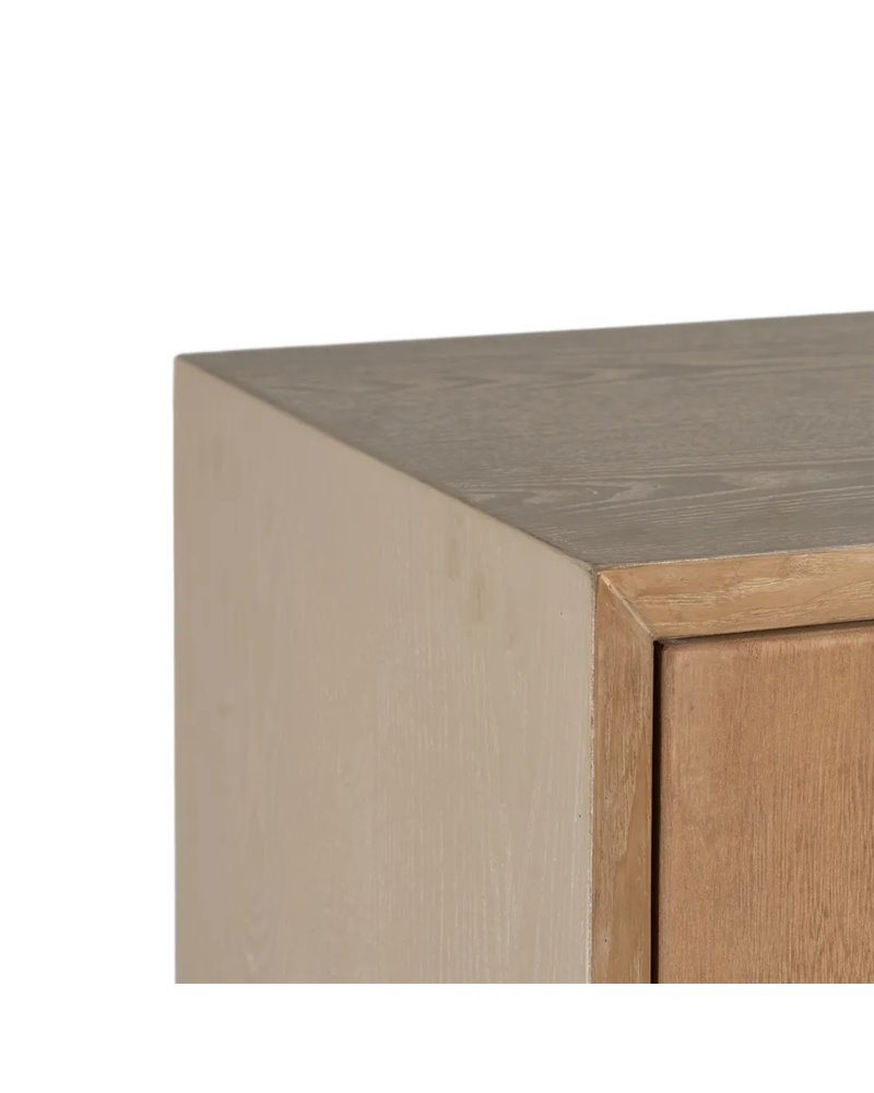 ARMARIO BLANCO-NATURAL MADERA-METAL 70 X 40 X 172 CM REF.-611314