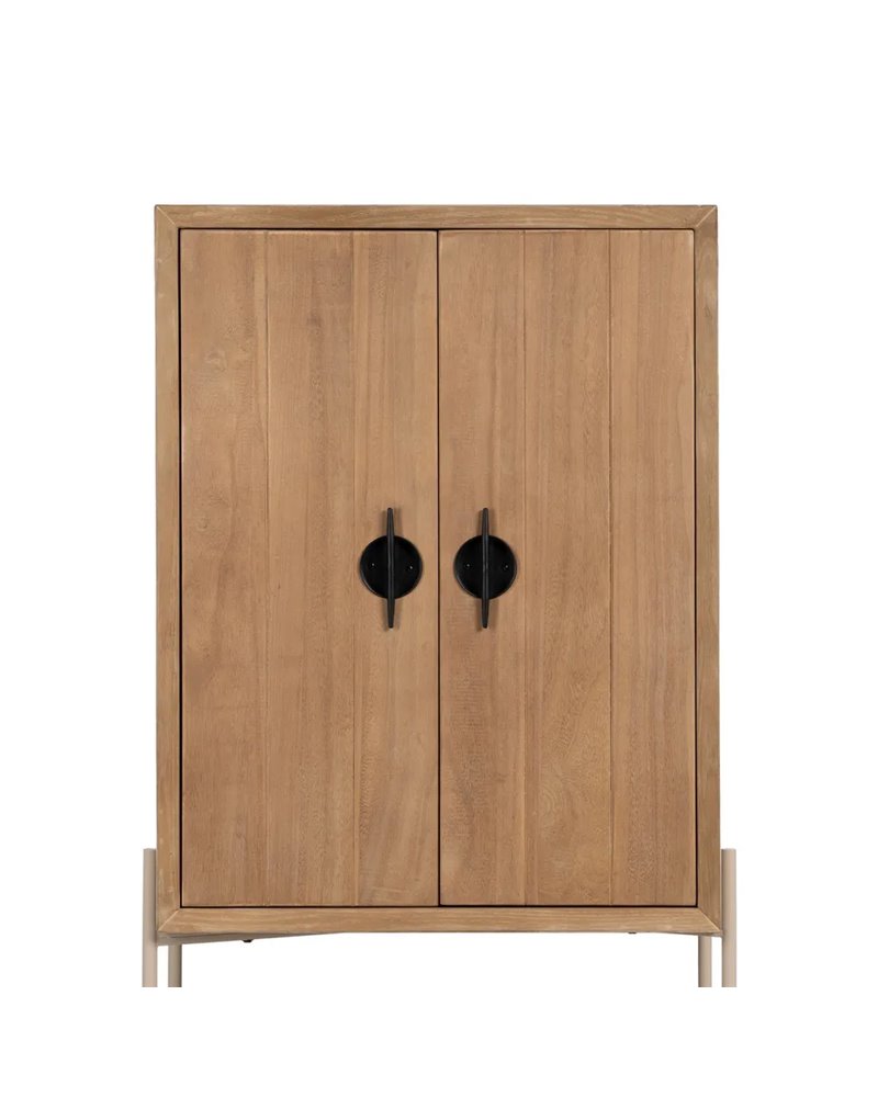 ARMARIO BLANCO-NATURAL MADERA-METAL 70 X 40 X 172 CM REF.-611314