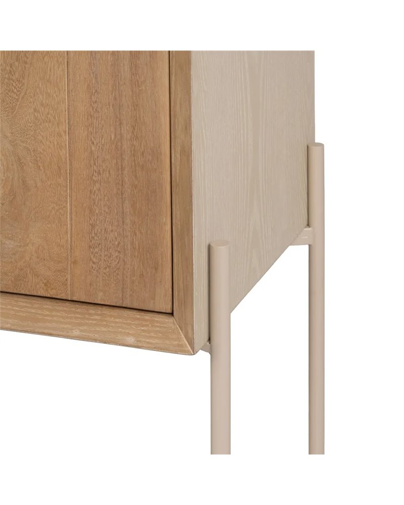 ARMARIO BLANCO-NATURAL MADERA-METAL 70 X 40 X 172 CM REF.-611314