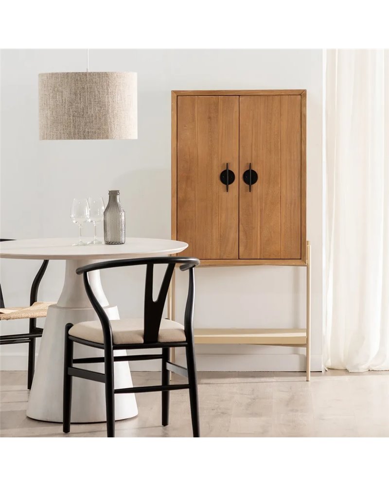 ARMARIO BLANCO-NATURAL MADERA-METAL 70 X 40 X 172 CM REF.-611314