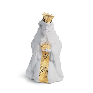 Figura Rey Gaspar en Belén. Lustre oro