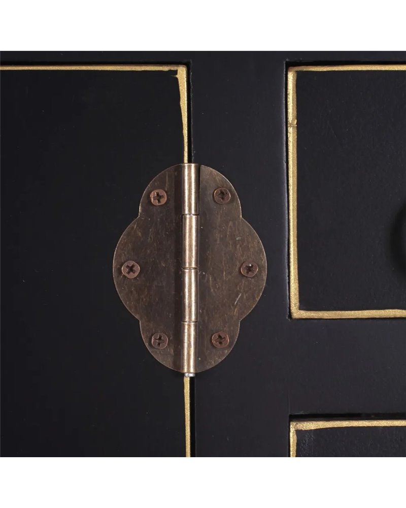 CONSOLA 4 PUERTAS Y 3 CAJONES NEGRO 95 X 26 X 90 CM