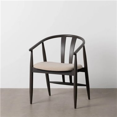 SILLA NEGRO TEJIDO-MADERA SALÓN 56,50 X 57 X 76 CM
