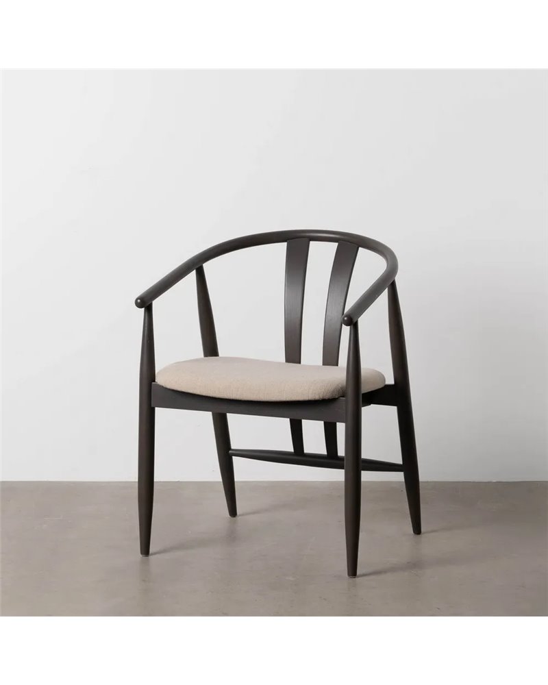 SILLA NEGRO TEJIDO-MADERA SALÓN 56,50 X 57 X 76 CM