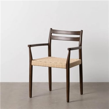 SILLA MARRÓN MADERA / FIBRA SALÓN 58 X 49 X 78,50 CM