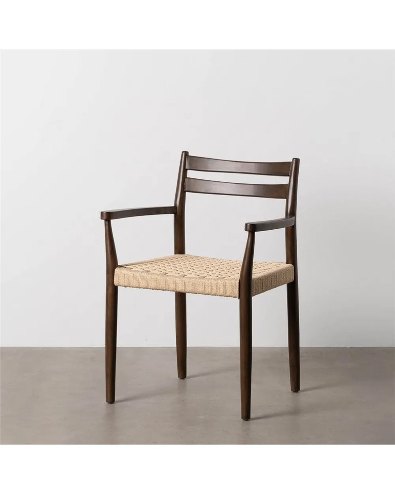 SILLA MARRÓN MADERA / FIBRA SALÓN 58 X 49 X 78,50 CM