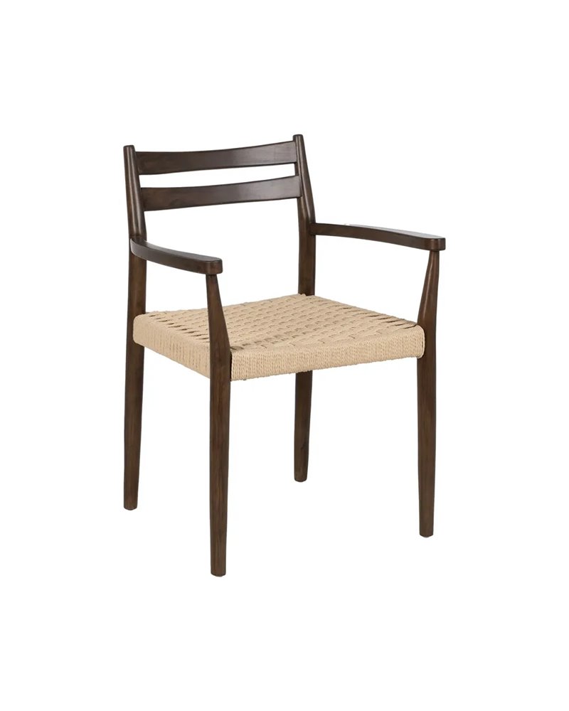SILLA MARRÓN MADERA / FIBRA SALÓN 58 X 49 X 78,50 CM