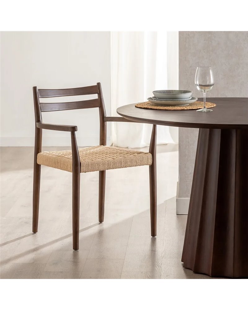 SILLA MARRÓN MADERA / FIBRA SALÓN 58 X 49 X 78,50 CM