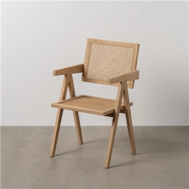 SILLA NATURAL MADERA CONTRACT 52,50 X 54 X 86 CM