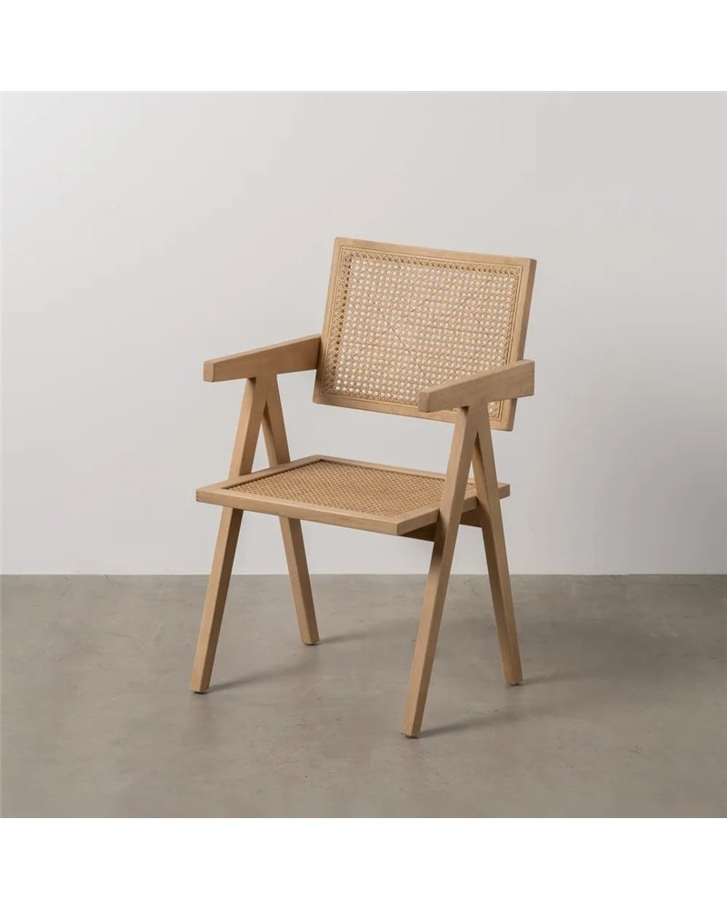 SILLA NATURAL MADERA CONTRACT 52,50 X 54 X 86 CM