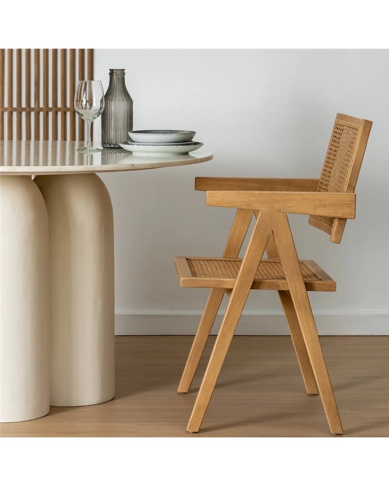 SILLA NATURAL MADERA CONTRACT 52,50 X 54 X 86 CM