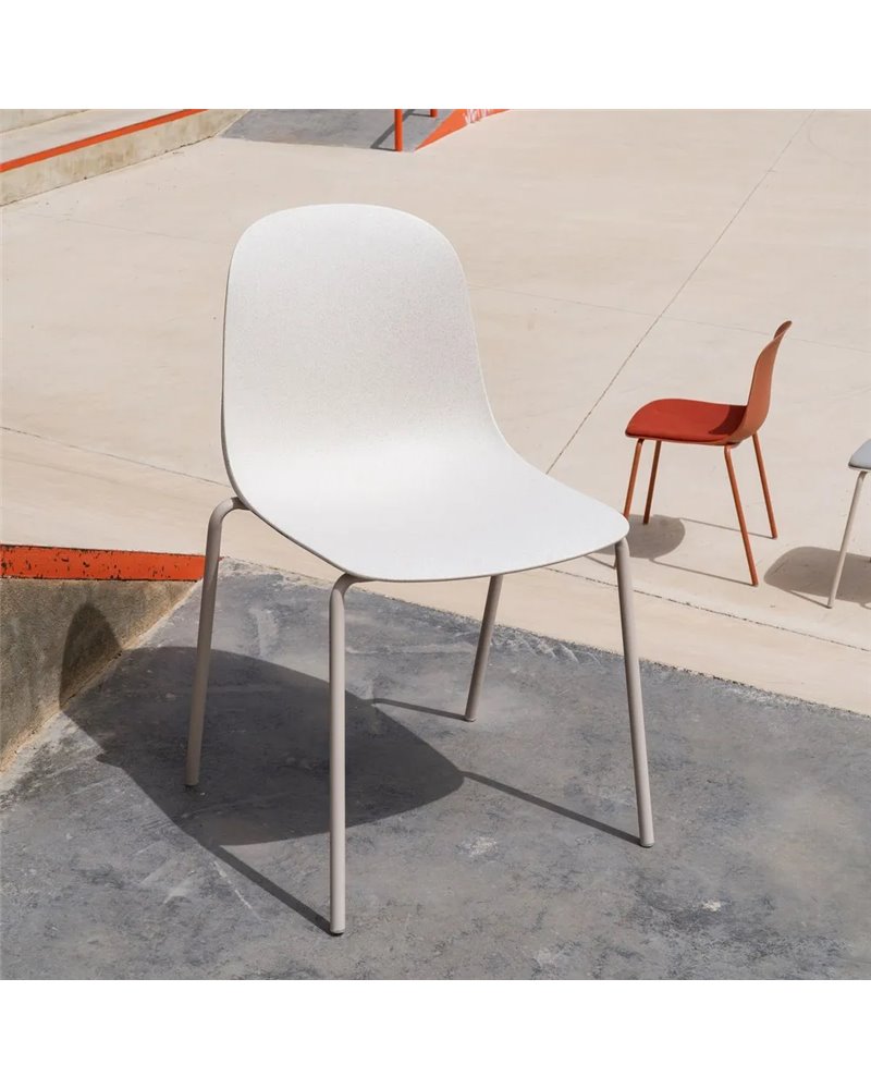 IXIA REF.-611263SILLA BEIGE PP-METAL EXTERIOR 50 X 53 X 85 CM