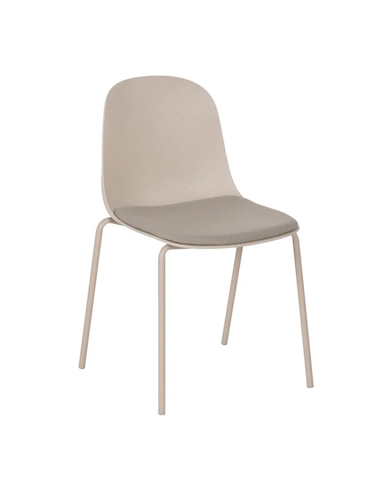 SILLA BEIGE PP-METAL EXTERIOR 50 X 53 X 85 CM