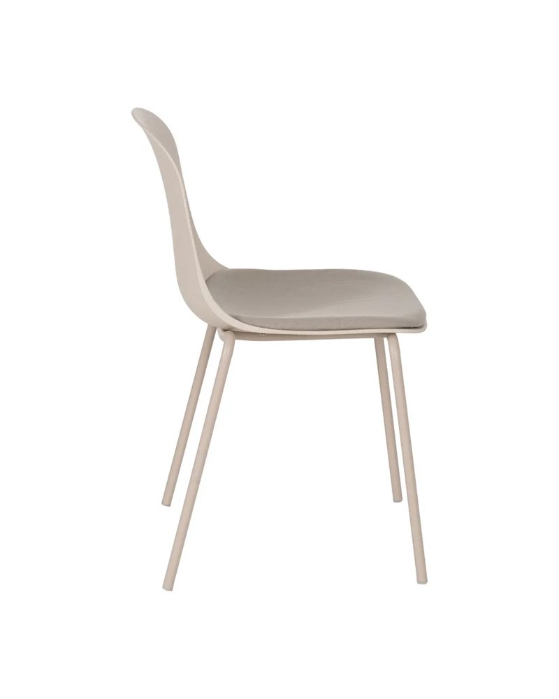 SILLA BEIGE PP-METAL EXTERIOR 50 X 53 X 85 CM