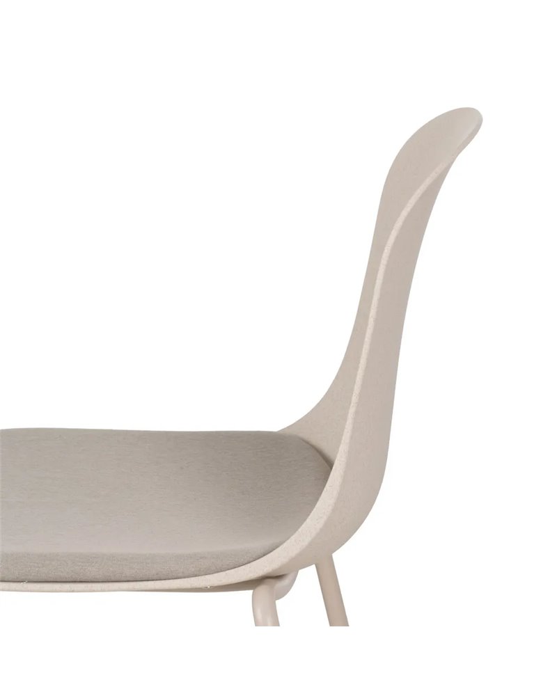 SILLA BEIGE PP-METAL EXTERIOR 50 X 53 X 85 CM