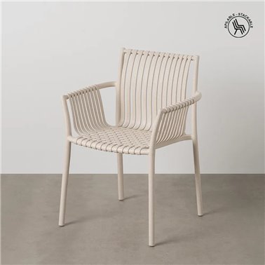SILLA BEIGE PP EXTERIOR 59 X 56,50 X 83 CM