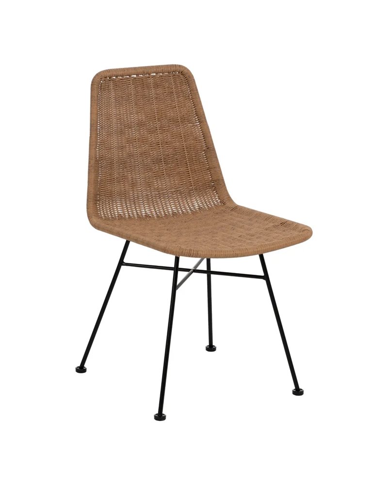 SILLA NATURAL PE-ACERO SALÓN 47 X 59 X 84 CM