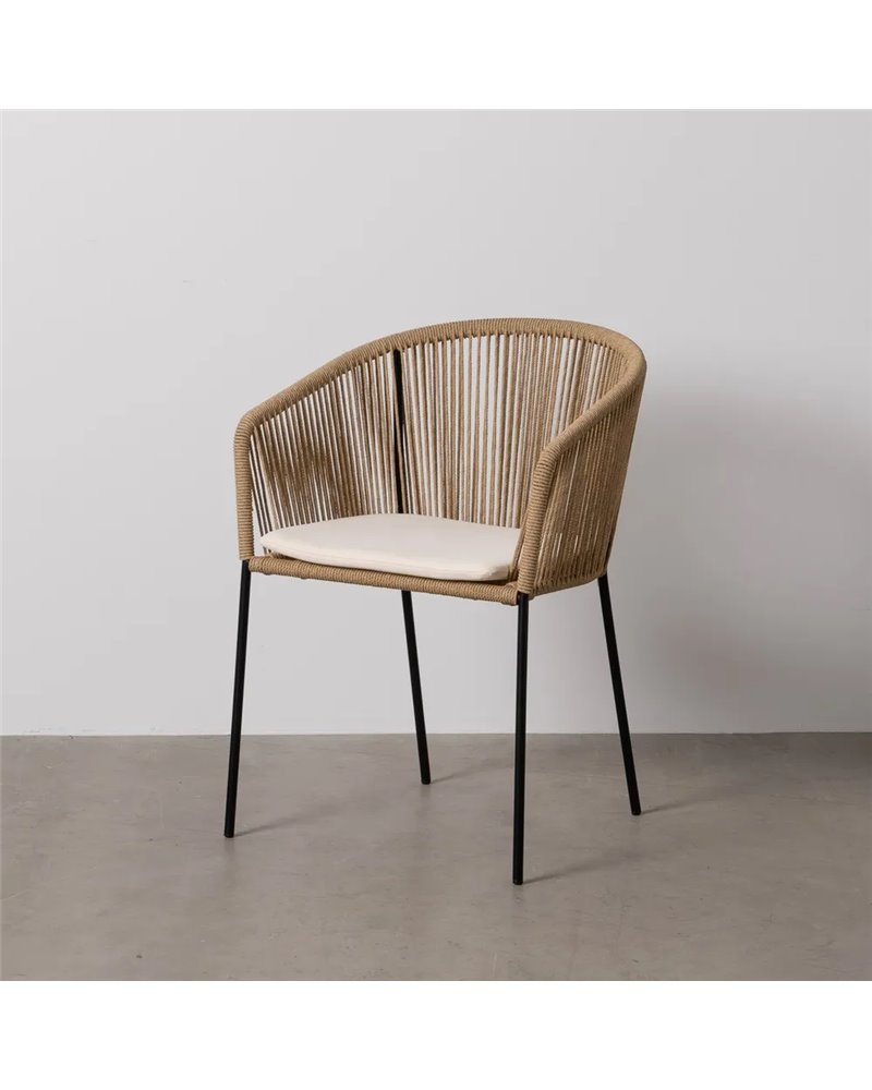 SILLA NATURAL PE-ACERO SALÓN 55 X 54 X 79 CM