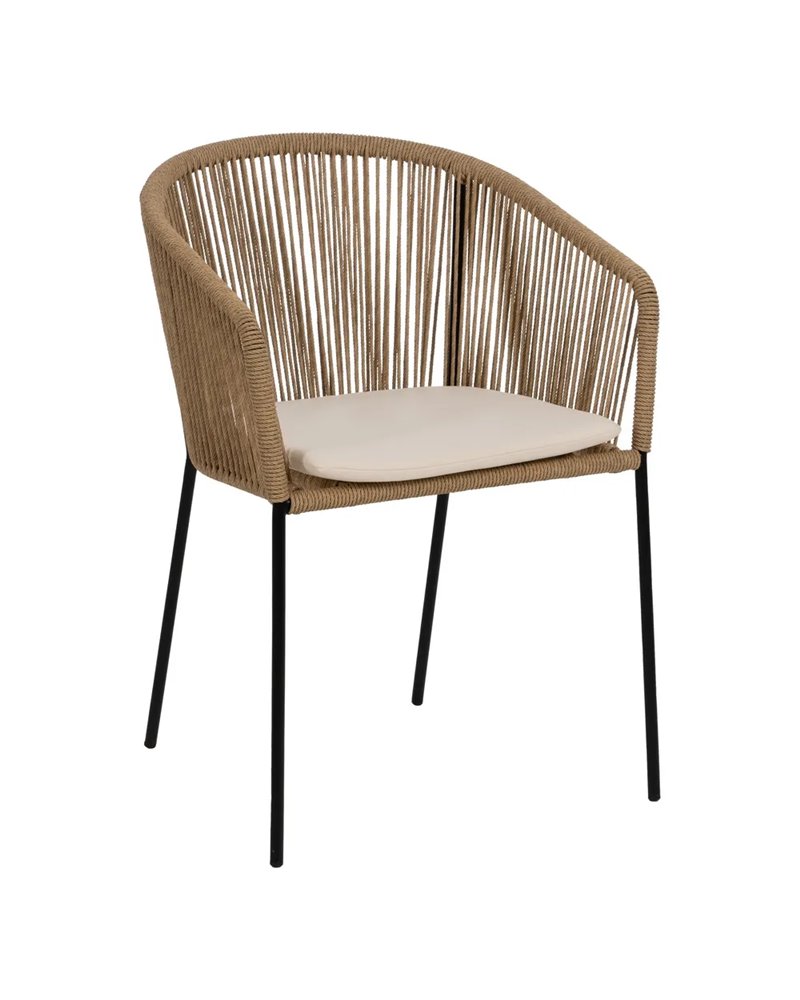 SILLA NATURAL PE-ACERO SALÓN 55 X 54 X 79 CM