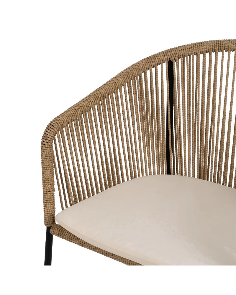 SILLA NATURAL PE-ACERO SALÓN 55 X 54 X 79 CM