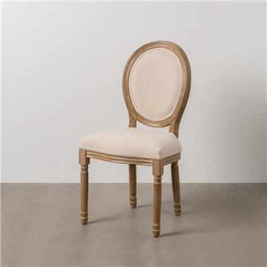SILLA NATURAL-BLANCO TEJIDO-MADERA SALÓN 44 X 46 X 95 CM