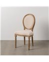 SILLA NATURAL-BLANCO TEJIDO-MADERA SALÓN 44 X 46 X 95 CM