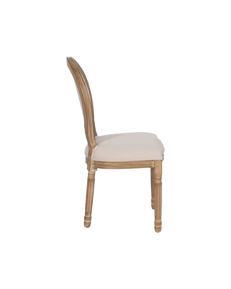 SILLA NATURAL-BLANCO TEJIDO-MADERA SALÓN 44 X 46 X 95 CM
