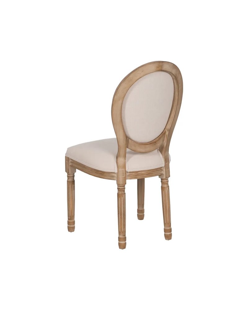 SILLA NATURAL-BLANCO TEJIDO-MADERA SALÓN 44 X 46 X 95 CM