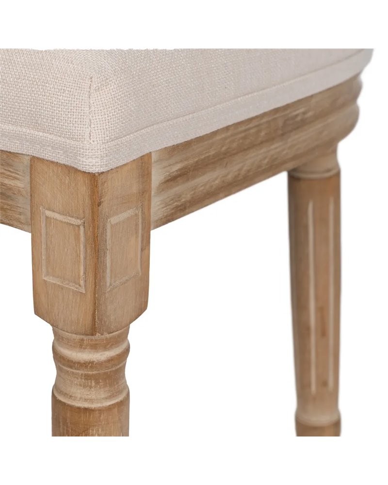 SILLA NATURAL-BLANCO TEJIDO-MADERA SALÓN 44 X 46 X 95 CM