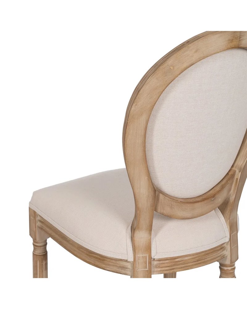 SILLA NATURAL-BLANCO TEJIDO-MADERA SALÓN 44 X 46 X 95 CM