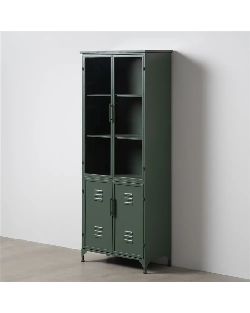 VITRINA VERDE MENTA METAL-CRISTAL 72 X 35 X 178 CM