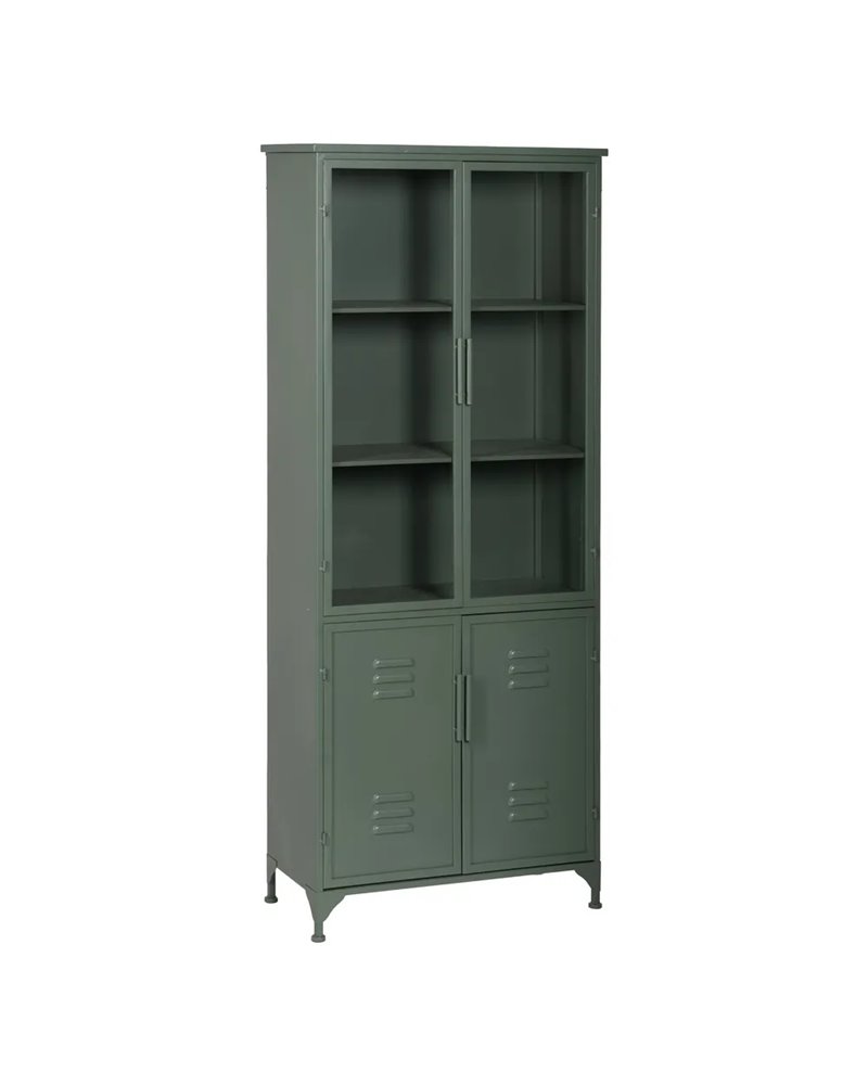 VITRINA VERDE MENTA METAL-CRISTAL 72 X 35 X 178 CM