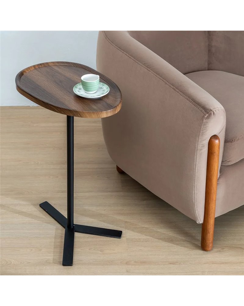 MESA AUXILIAR MARRÓN DM-METAL SALÓN 45 X 30 X 63 CM
