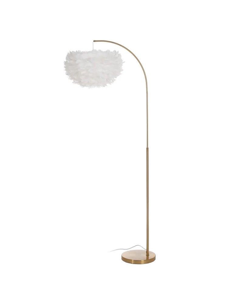 LÁMPARA SUELO BLANCO-ORO PLUMAS 68 X 40 X 175 CM
