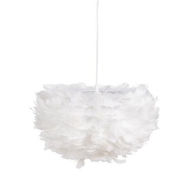 LÁMPARA TECHO BLANCO-ORO PLUMAS 40 X 40 X 25 CM
