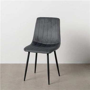 SILLA GRIS TERCIOPELO CONTRACT 45 X 51 X 88,50 CM