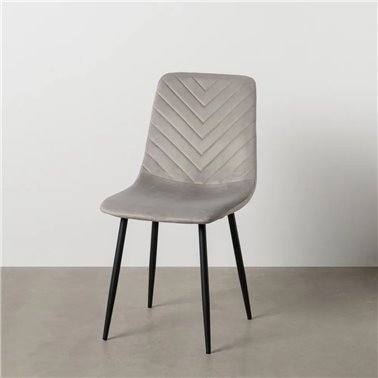 SILLA GRIS CLARO TERCIOPELO CONTRACT 45 X 51 X 88,50 CM