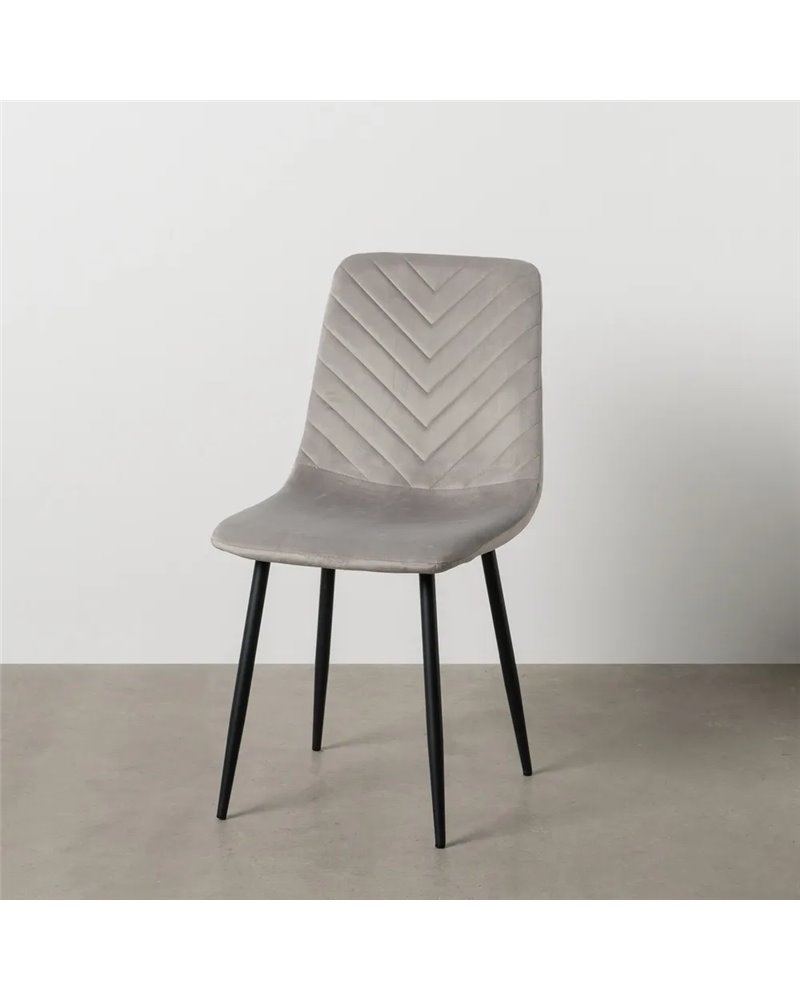SILLA GRIS CLARO TERCIOPELO CONTRACT 45 X 51 X 88,50 CM