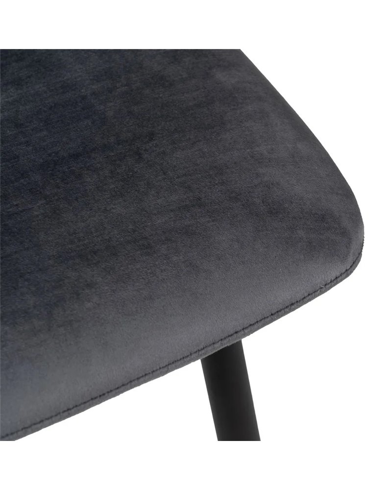 SILLA GRIS TERCIOPELO CONTRACT 45 X 51 X 88,50 CM