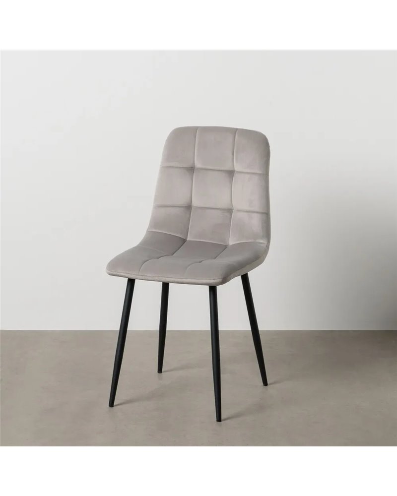 SILLA GRIS CLARO TERCIOPELO CONTRACT 45 X 51 X 88,50 CM