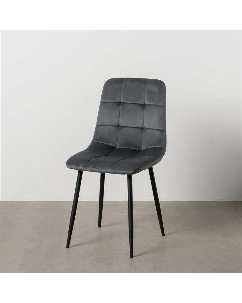 SILLA GRIS TERCIOPELO CONTRACT 45 X 51 X 88,50 CM