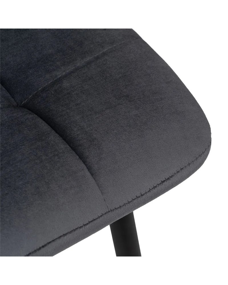 SILLA GRIS TERCIOPELO CONTRACT 45 X 51 X 88,50 CM