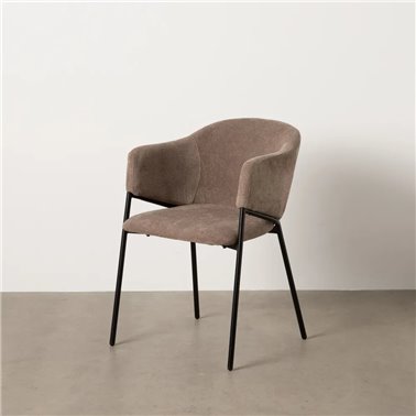 SILLA TAUPE TEJIDO-METAL 54 X 60 X 78 CM
