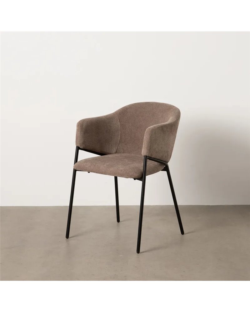 SILLA TAUPE TEJIDO-METAL 54 X 60 X 78 CM