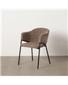 SILLA TAUPE TEJIDO-METAL 54 X 60 X 78 CM