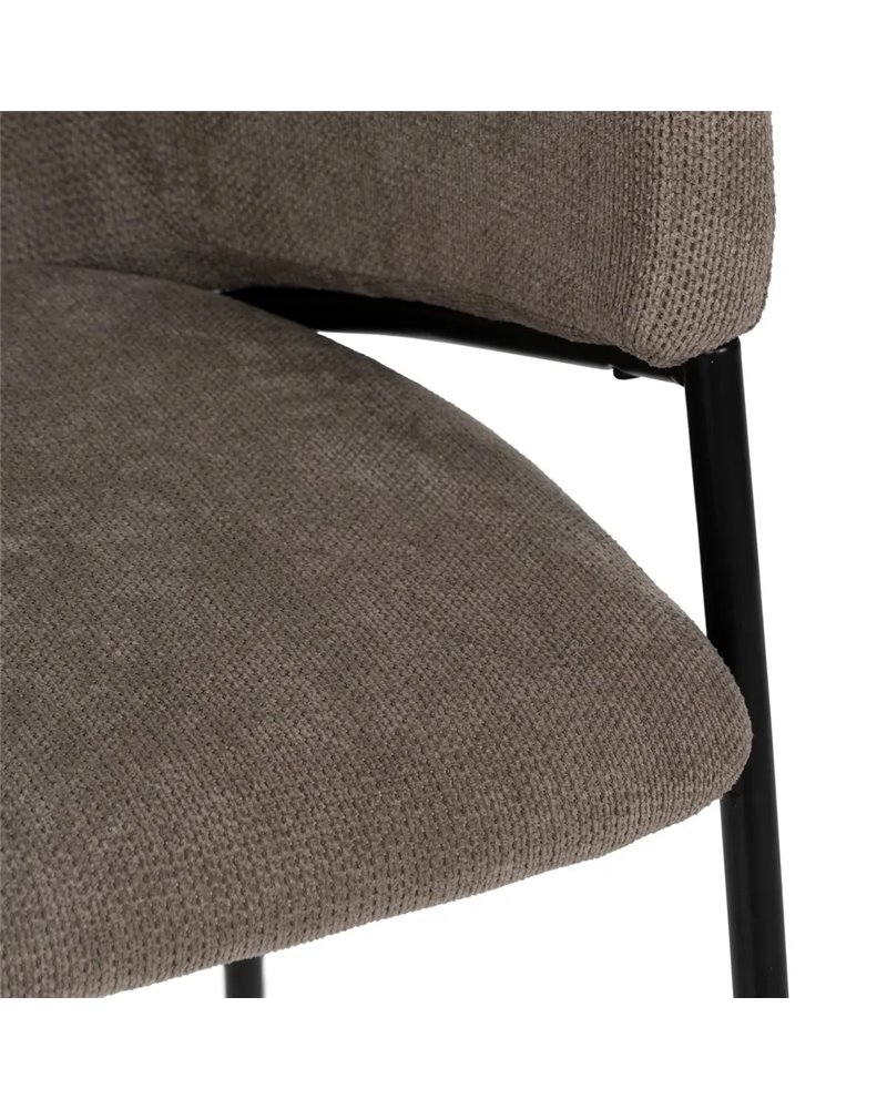 SILLA TAUPE TEJIDO-METAL 54 X 60 X 78 CM